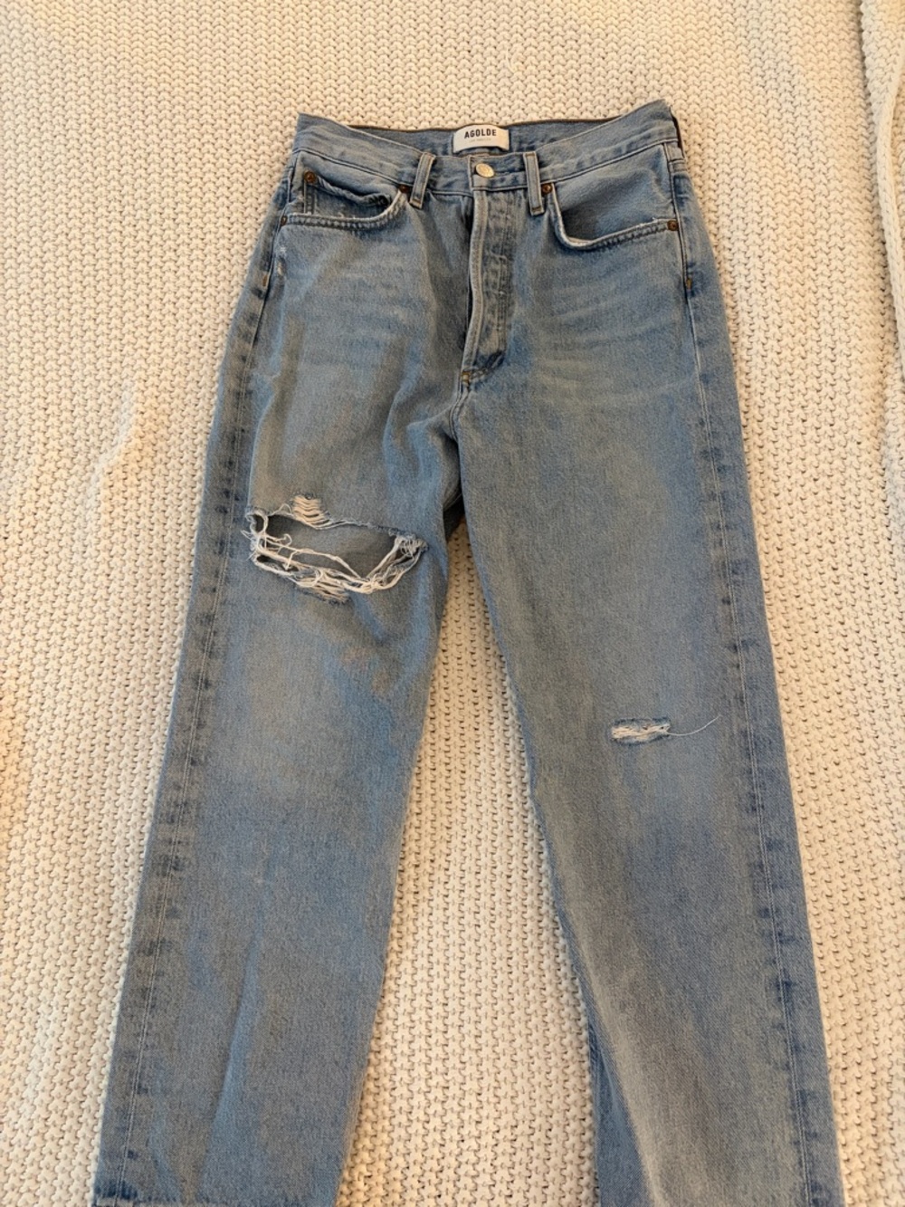 AGOLDE Light Blue Distressed Women’s Jeans
